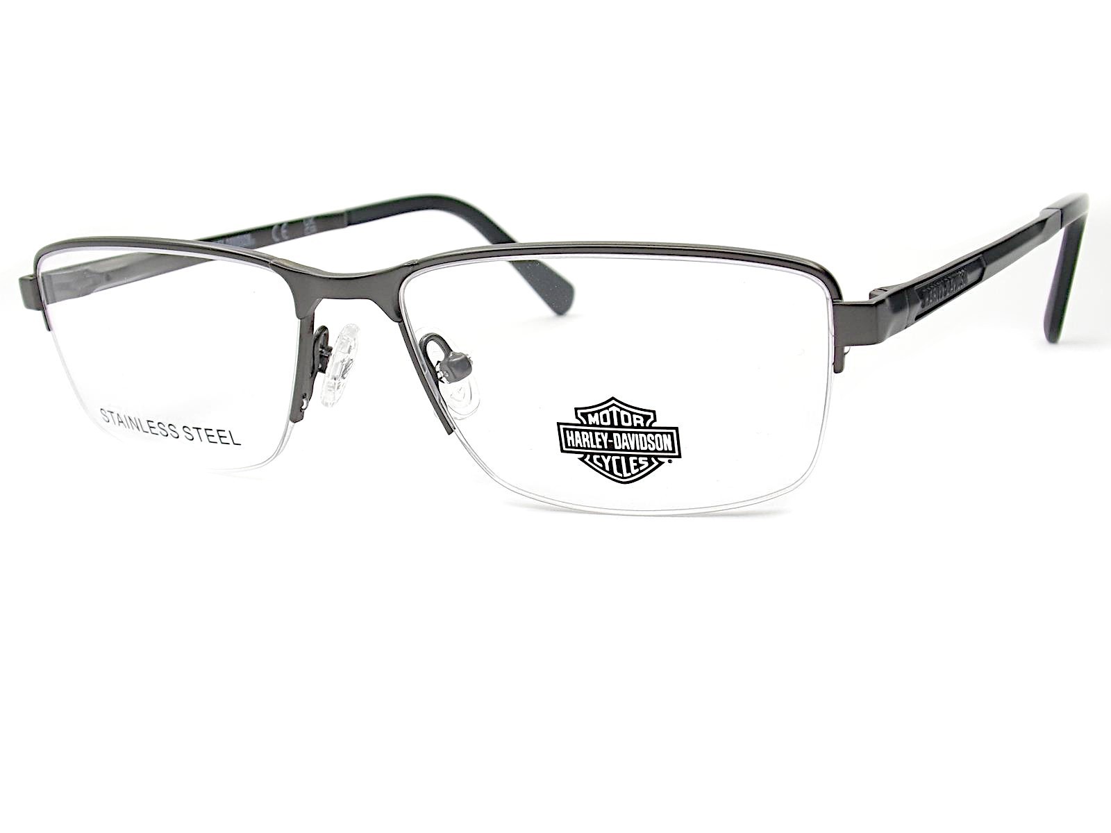 Harley Davidson Glasses Frame Semi Rimless Matte Gunmetal Black 53mm HD50032 009