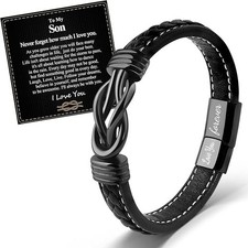 Gifts for Son Bracelet Gifts from Mom Dad To My Son Bracelet Forever Linked T...