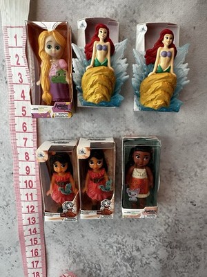 Lot of 6 Disney Animators Collection Littles Figures Ariel Rapunzel Moana Elena