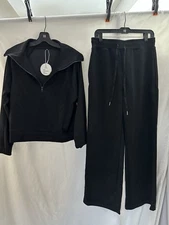 ANRABESS Womens Casual Two Piece Sets Outfits Quarter Zip Sweatshirts Size M