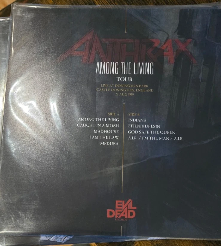 ANTHRAX AMONG THE LIVING TOUR -RARE LP - MINT - Image 2 of 2