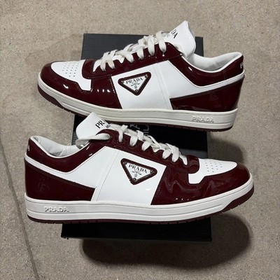Size 11 US / 10.5 UK Prada Downtown Low Top White Purple Burgundy Ships NOW
