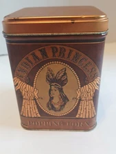 Vintage Advertising Tin w/ Lid INDIAN PRINCESS POPPING CORN JL Clark Rockford IL