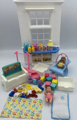 Barbie Mattel Nap N Play Nursery Kelly Bedroom Doll Baby Accessories Lot VTG