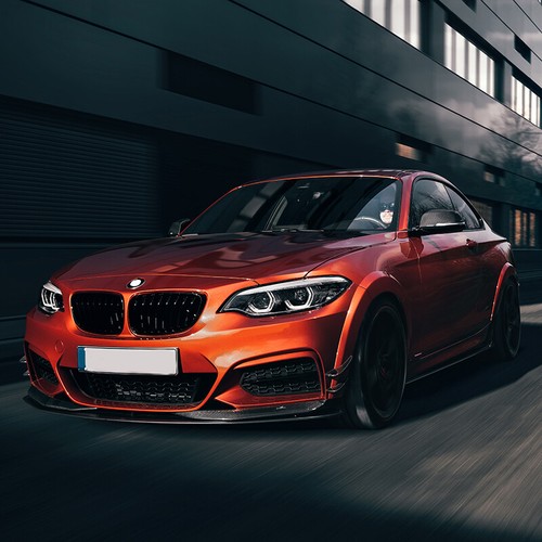 Front Bumper Lip Splitter Carbon Look For 2014~2021 BMW F22 F23 2-Series M Sport - Picture 3 of 9