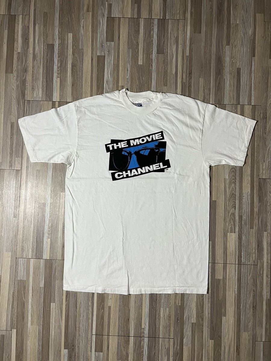 Rare Vintage 80s 90s The Movie Channel TMC Showtime White T Rare Vintage 80s 90s The Movie Channel TMC Showtime White T