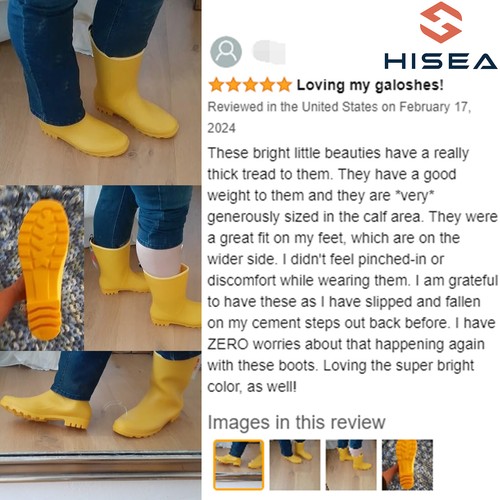 HISEA Women Mid-Calf Rain Boots Waterproof Garden Boot Comfort Foam Insole Welly - Picture 2 of 48