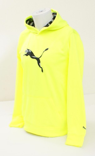 Puma Acid Yellow Pullover Hooded Sweatshirt Hoodie Youth Boy's XL NWT - Picture 3 of 5