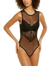 INC International Concepts Cupped Swiss Dot Thong Bodysuit Medium 