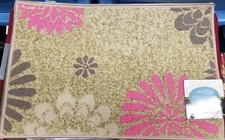 PRINTED NYLON KITCHEN RUG nonskid back 18" x 28" COLORFUL FLOWERS, AL