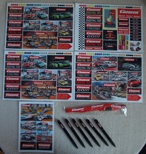 Carrera Set 5x verschiedene Aufkleber,1x Schlüsselband und 6x Kugelschreiber neu