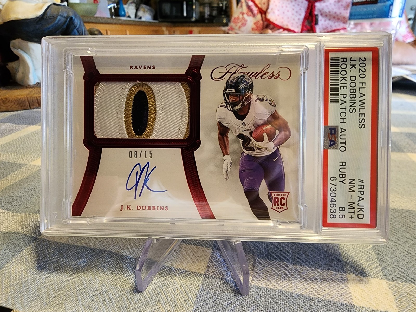 JK Dobbins Panini Flawless Rookie Patch Autograph #RPAJKD Ruby