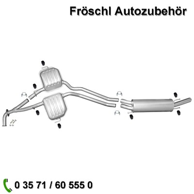 für Opel Omega B 2,2i 16V Mittelschalldämpfer Endschalldämpfer Kit 0035 383 a*