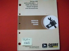 JOHN DEERE LABOR/SERVICE PRICING GUIDE SERIES 400 6076 OEM MARINE DIESEL ENGINES