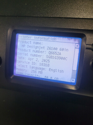 H PZ 6100 DESIGN JET  PLOTTER 60 INCH WIDE