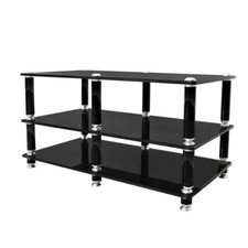 Norstone STABBL AV, mobile in metallo, ripiani in vetro temperato 15mm