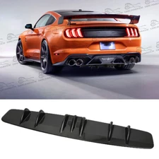 Black Car Rear Diffuser Bumper Lip Canards Spoiler Body Kits For Ford Mustang