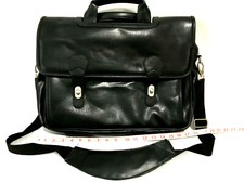 Mens Black Leather Laptop Handbag Business Shoulder Bag/Briefcase