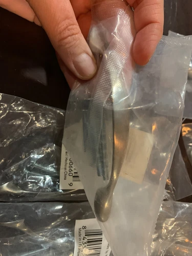 CABINET PULL Satin Nickel 3-3/4" Center/5" Long Hardware Resources 80814-SN x8pc - Picture 4 of 6