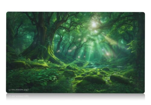 Tapis de jeu original Forest Green Land Art MTG - 24 x 14" Magic the Gathering - Photo 1 sur 4