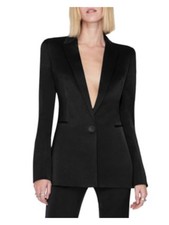 Galvan London Womens Black Lined Single Button Welt Pockets Blazer Jacket 10