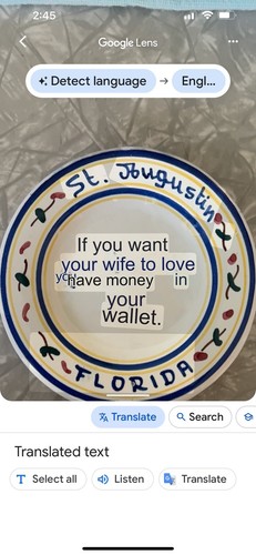 Piatto decorativo divertente citazione spagnola dipinto a mano Spagna 5" Florida Sant'Agostino - Foto 6 di 6