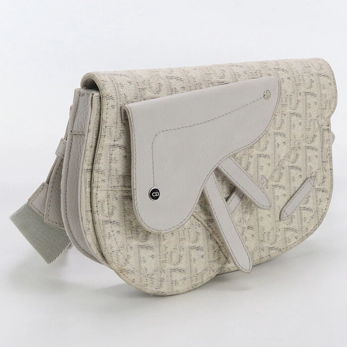 Christian Dior Sac à Bandoulière Selle Dior Oplique Toile Jacquard,Cuir Femme