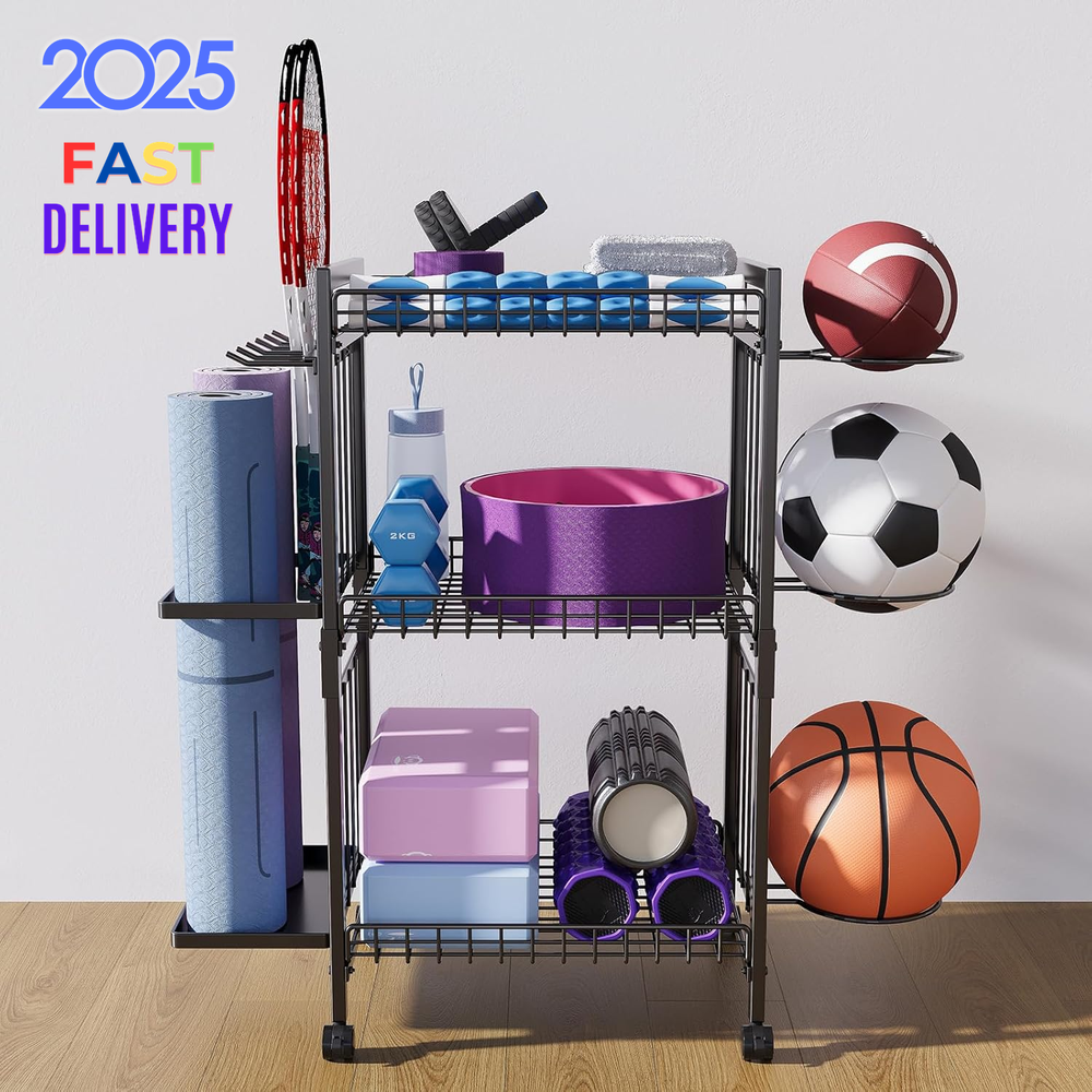 Yoga Mat Storage Rack for Home Gym Workout Equipment Organizer