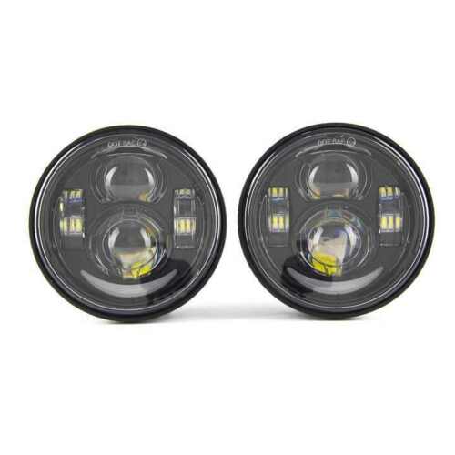 4.65" Dual for Harley Dyna Fat Bob FXDF 2008-2016 LED Headlights Running Lights - Picture 2 of 12