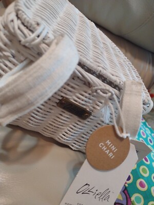 Olli Ella Mini Chari Bicycle Basket Bag White Shoulder Bag Purse