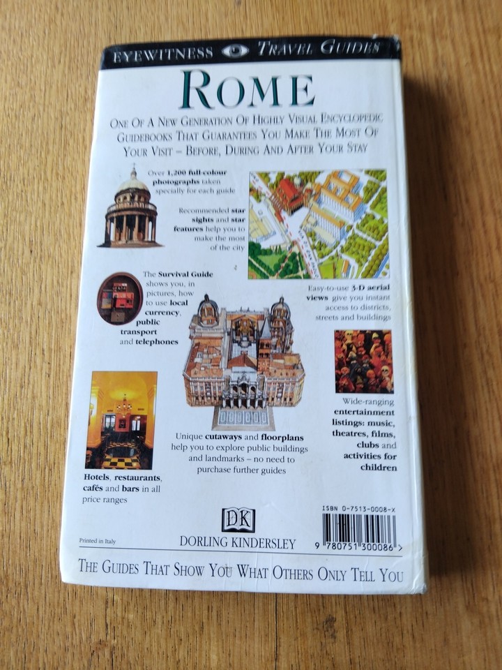 DK Eyewitness Travel Guide Rome by DK (Paperback, 1993) 9780751300086