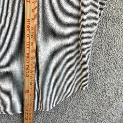 NUEVA Camisa Ralph Lauren Para Hombres Extra Grande Gris Abotonada Seersucker Rayas Clásica - Imagen 12 de 13