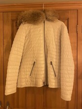 Oakwood Leather Puffer Bomber Ski Winter Jacket Ladies Size 2xl With Fur Trim