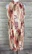 White House Black Market Blouson Dress M Women s Multicolor High Neck Sleeveless