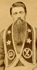 MAN WITH LONG BEARD WEARING SECRET SOCIETY REGALIA,FREE MASON. CDV,SAINT LOUIS. 