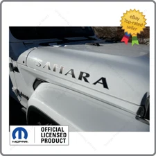 (2x) Jeep Wrangler JK SAHARA Hood Decals Stickers Graphics Black Silver UV1R7