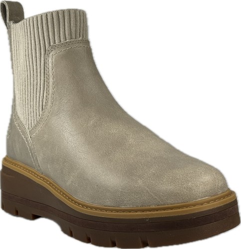 Timberland Cervinia Valley Chelsea Women's Lt. Taupe Leather Wedge Boots A2KDD