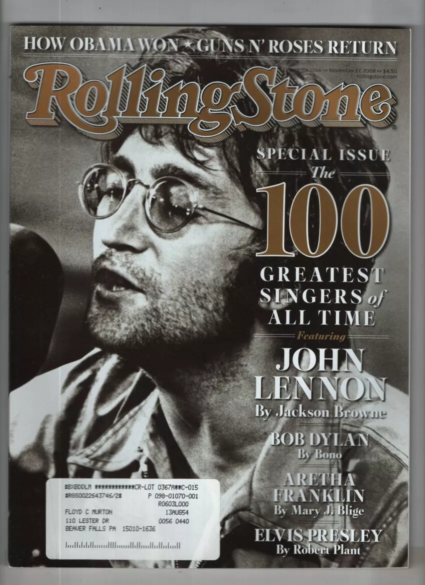 100 Greatest Singers of All Time: Aretha, Elvis, Lennon, Dylan