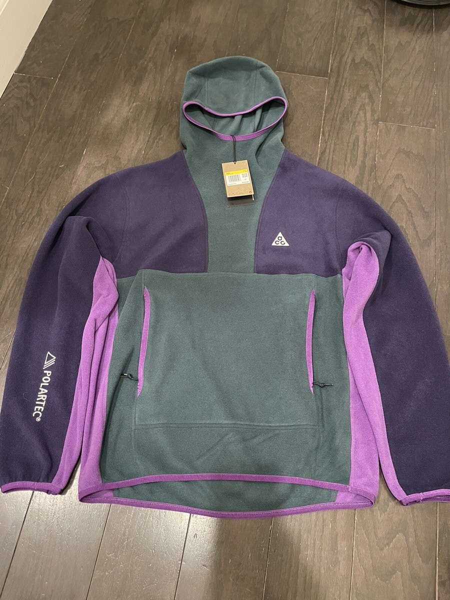 NWT Nike ACG Wolf Tree X POLARTEC Pullover Hoodie FN0370-328 Size