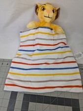 Disney Lion King Simba Plush Lovey Security Blanket Stripes Stuffed Animal Toy
