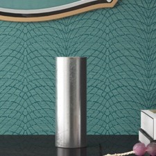 Set/12 9" Silver Gilded Glass Cylinder Vases