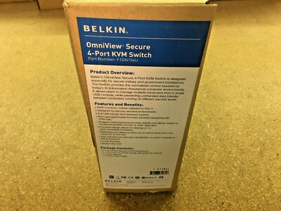 F1DN104U V.321111, Belkin OmniView Secure 4-Port VGA KVM Switch