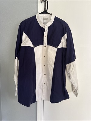 VTG 90s Express Rider Shirt XL Western Cowboy Rodeo Rancher 100% Cotton Navy