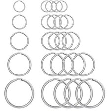 Key Rings, 304 Stainless Steel Round Flat Split Keychain Ring for Car Keys 25