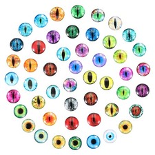 12mm Dragon Eyes, 100 Pcs Round Glass Eyes Animals Crochet Eyes, Mix Color
