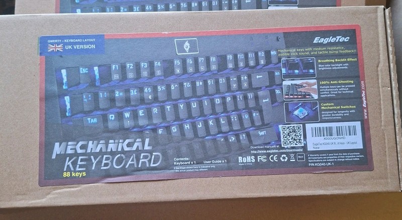Gaming Keyboard 88 Keys USB Wired Mechanical Keyboard EagleTec RGB