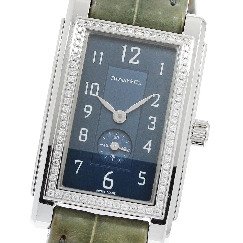 Tiffany & Co. Stainless Steel Band Rectangle Wristwatches for sale
