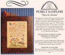 Homespun Elegance THERE IS A GARDEN Purely Samplers Cross Stitch Pattern Only
