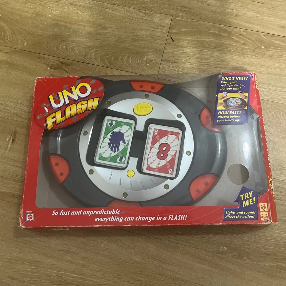 Uno Flash Electronic Card Game Mattel 2007 Family 107 Cards Tested Works Manual - Image 2 of 4