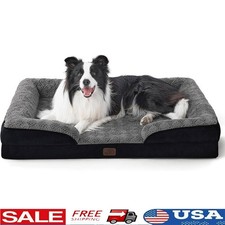 Orthopedic Waterproof Dog Bed W/ Bolster Support Easy Clean Non-Skid Foam New